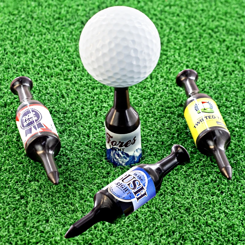 Plastic 90mm Golf Balls Holder 6 Pcs/Set Golf Tees Beer Bottle Shaped Step Down Tee Set Golf Accessories Training Aids Drop Ship
