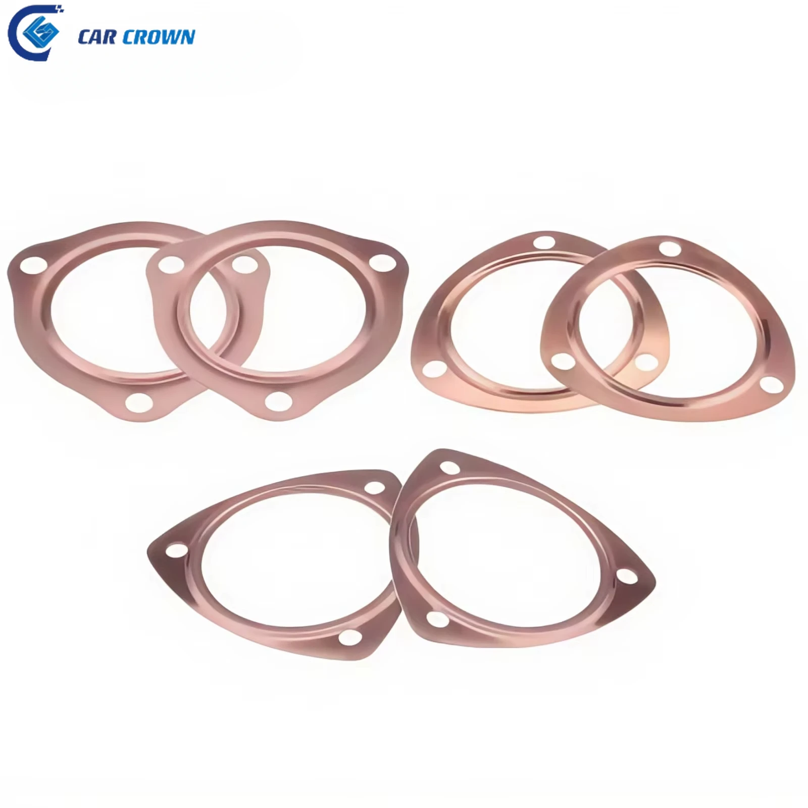 Car Crown New 2.5''/3"/3.5'' Copper Header Exhaust Collector Gaskets Reusable SBC BBC 302 350 454 383