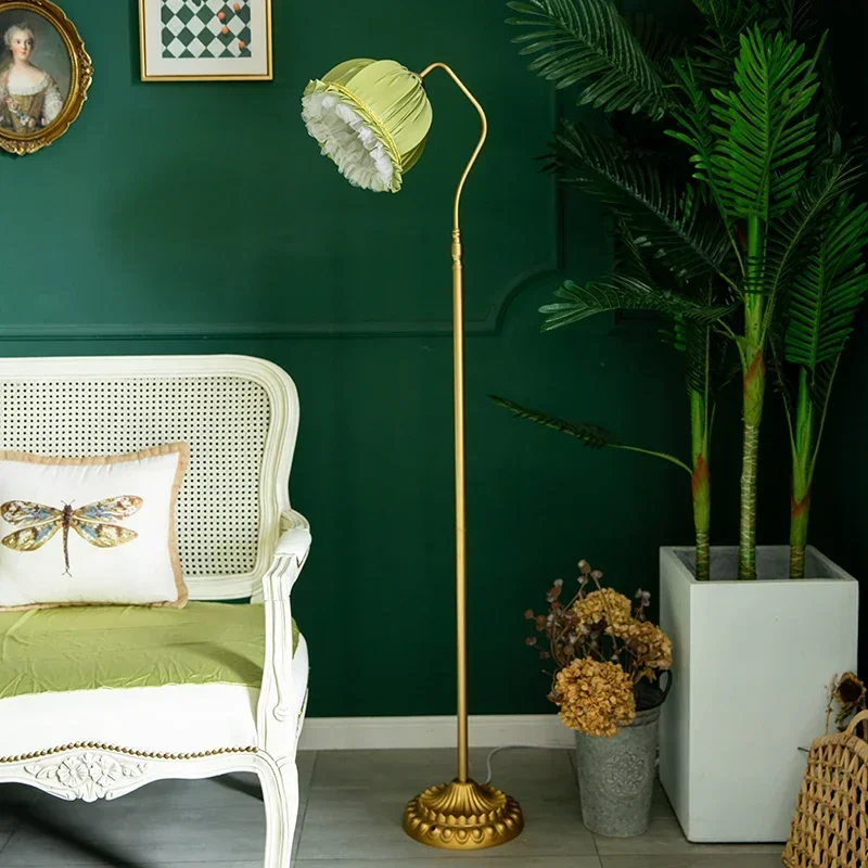 

Green French Retro Floor Lamp Bedroom High-Grade Cream Style European-Style Mid-Ancient Living Room Sofa Lamp