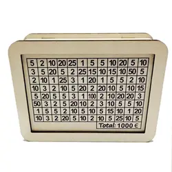 Handcrafted Wooden Savings Box with Goal Counter (White 1000 Euro)