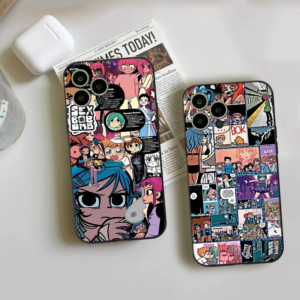Per Iphone 15 Pro Cool Scott Pilgrim Tv Custodia Per Telefono Per Iphone 15 12 13 14 Pro Xr Xs Max Iphone Cover Nere