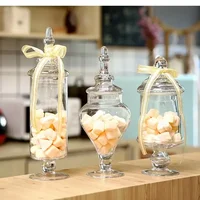 European Style Glass Storage Jar Transparent Candy Jar Candy Bottle Decoration Small Bottle Birthday Wedding Home Decoration 1