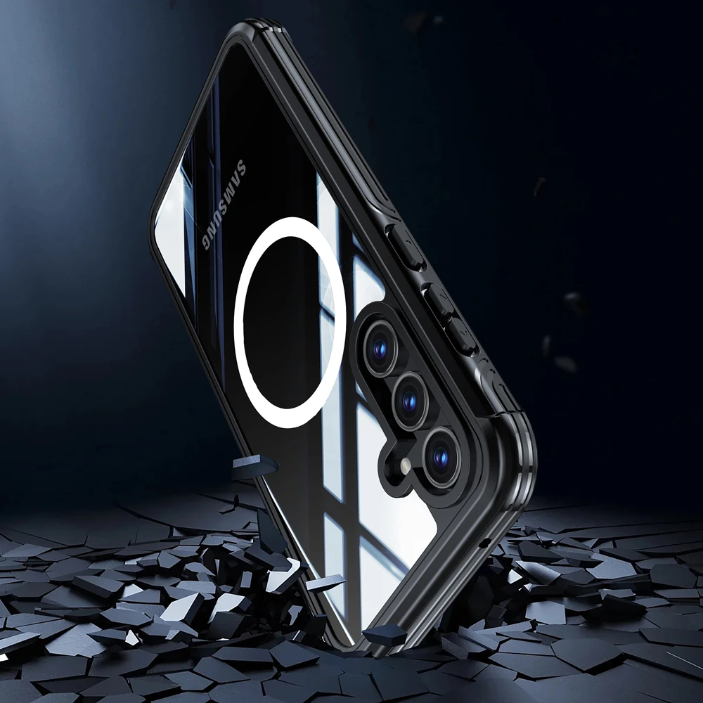 Dual Layer 360° Glass Protection Phone Case – Clear Shockproof with Wireless Charging & MagSafe Compatibility