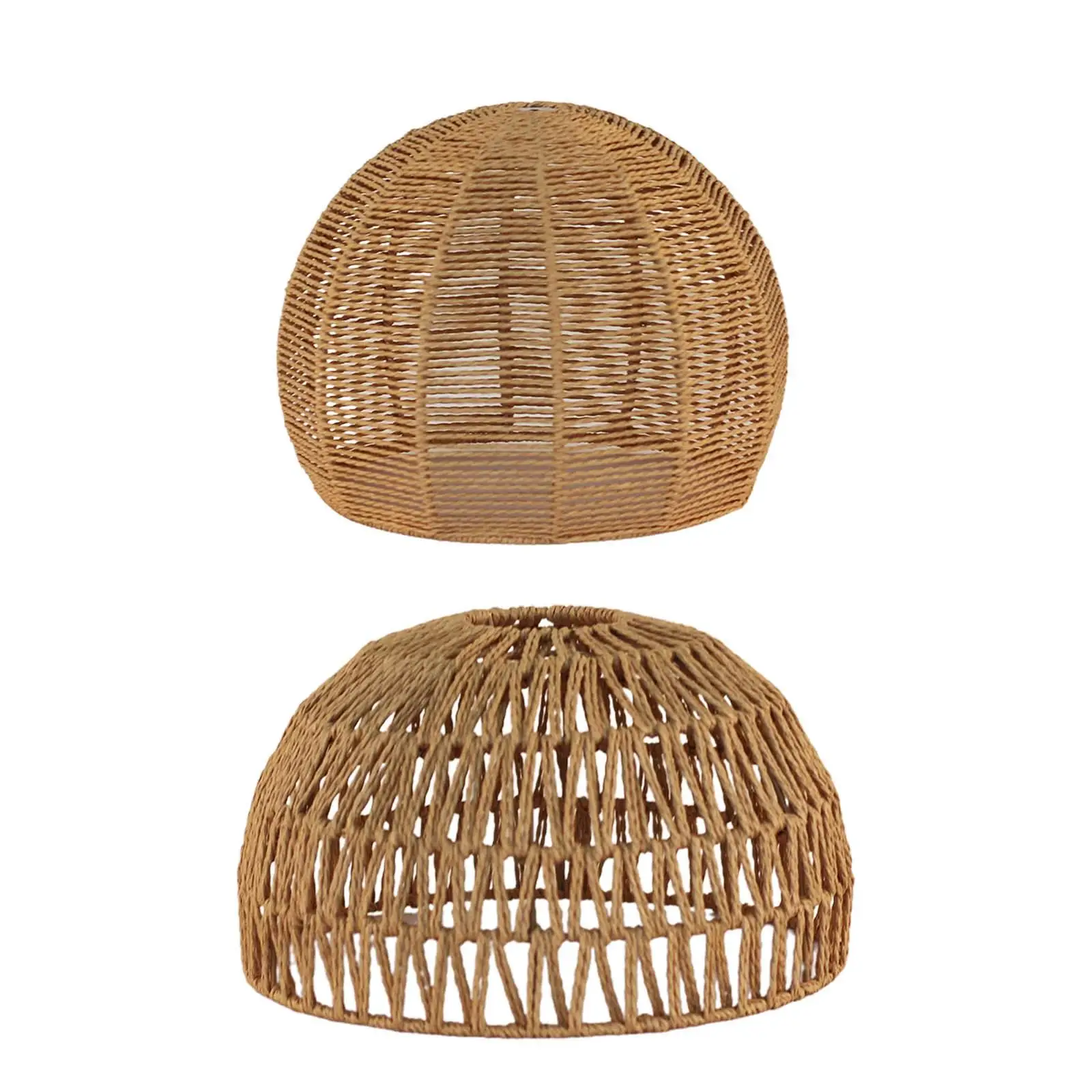 

Woven Rope Rattan Pendant Light Shade Lampshade Bulb Cage Guard for Dining Room Ceiling Lantern Cover