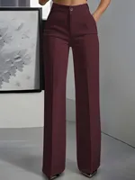 European and American cross-border 2025 new women’s high-waisted, draped, straight-cut, simple suit pants for women