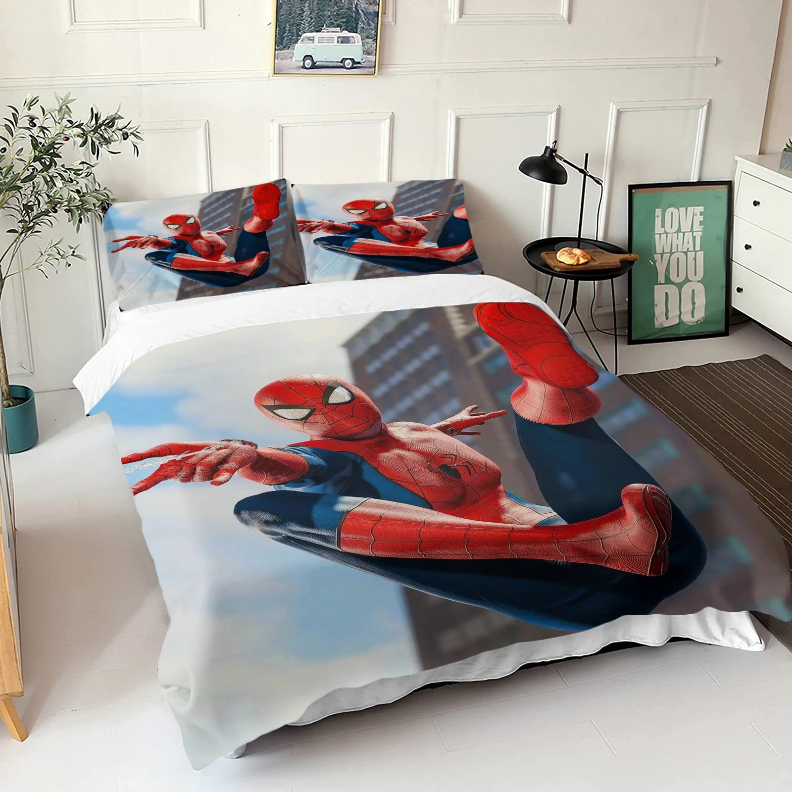 

Marvel Super Hero Duvet Cover 3d Printing Cartoon Quilt Spiderman Kids Bedding Pillowcase Gift For Boys Children Grade A Cloth