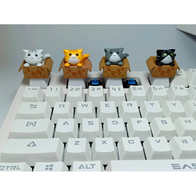 Pbt Personalizado dos Desenhos Animados Anime Gato Keycap Fundo Backlit Keycaps Perfil Oem para Faça Você Mesmo Teclado Mecânico Presentes das Crianças 066a 1pc - Imagem 4