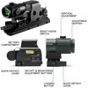 Eotech Holographic Collimator 558 Red Dot Sight G43/G33/G45 3X 5X Magnifier Airsoft Hunting Gear w/ 20mm Rail Mounts & QD Lever 3