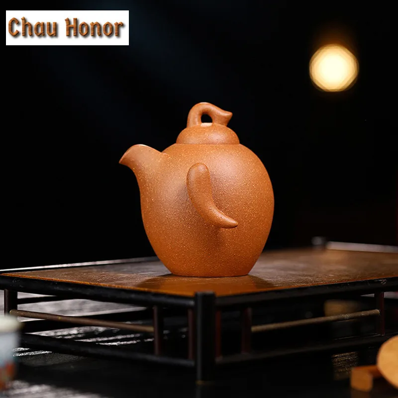 240ml High-end Yixing Purple Clay Teapots Handmade Penguin Hand-held Pot Raw Ore Mud Kettle With Strainer Chinese Zisha Tea Set