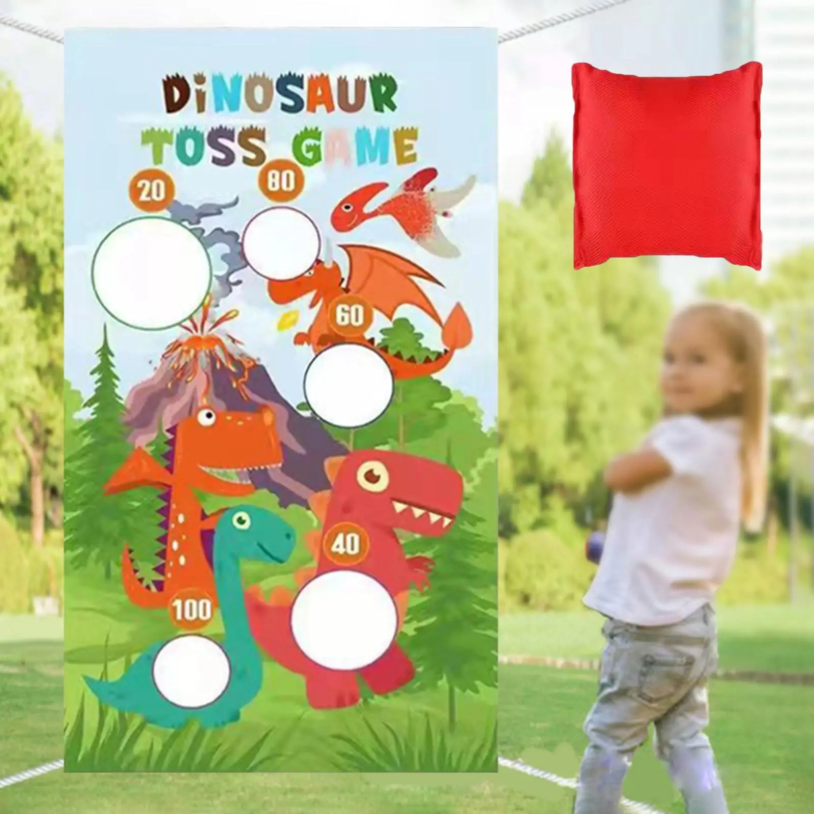 

Dinosaur Toss Games Set Decorations Reusable for Kids Gifts