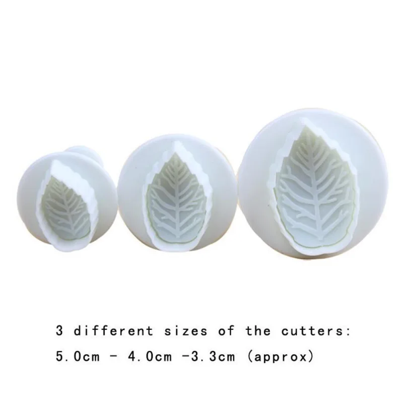 Description Picture 5 of item3Pcs/Set Cake Rose Leaf Plunger Fondant Decorating Sugar Craft Mold Cutter Cake Decorating Pastry Cookie Tools