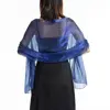 Solid Color Silky Shawls and Wraps Fashion Sunscreen Soft Evening Dress Scarf Wraps Transparent Organza Wedding Bridal Shawl 6
