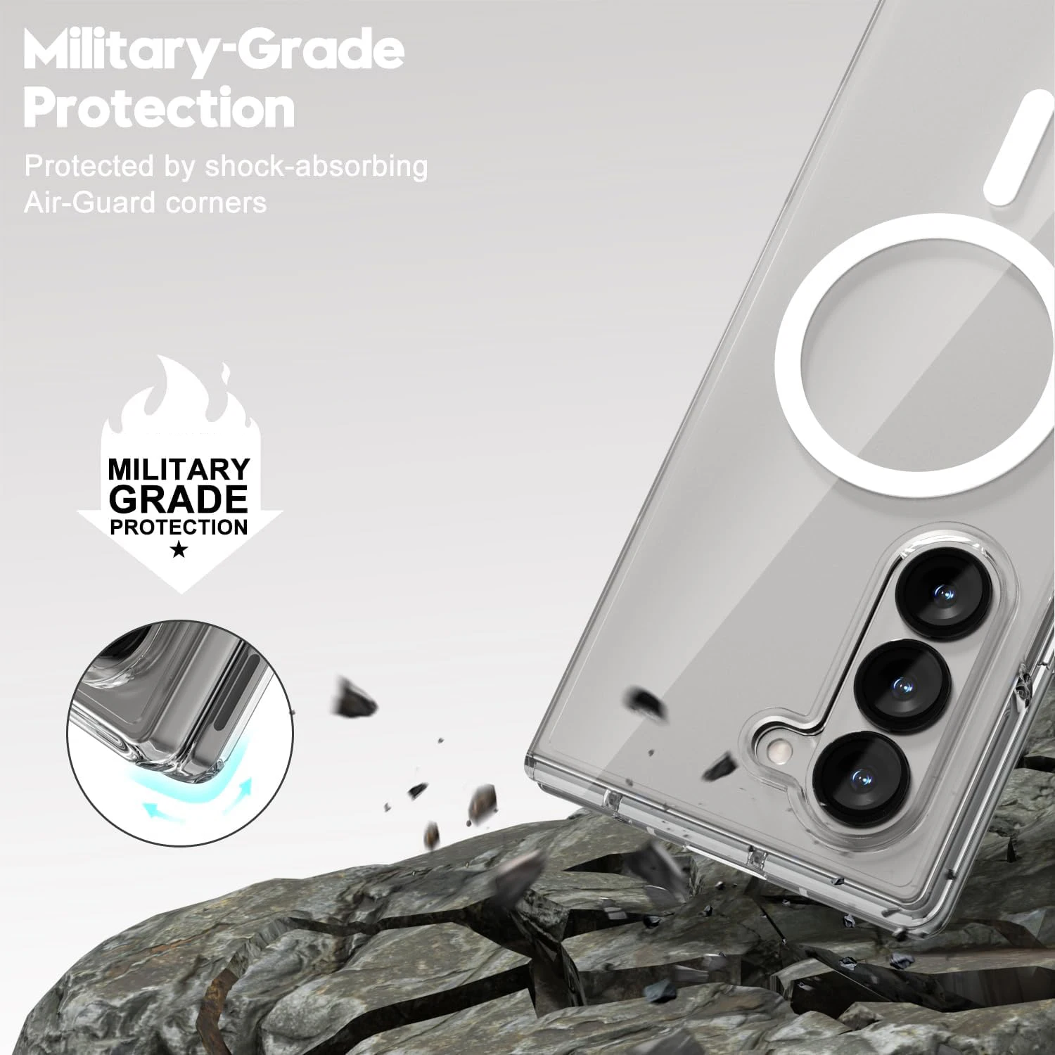 Ultra Slim Clear Magnetic Phone Case - Transparent Wireless Charging Cover