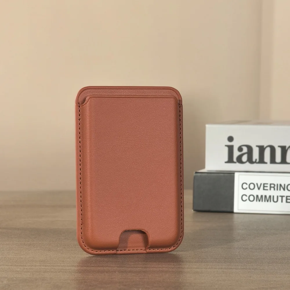 Magnetic Leather Wallet Card Holder with Bank ID Slot