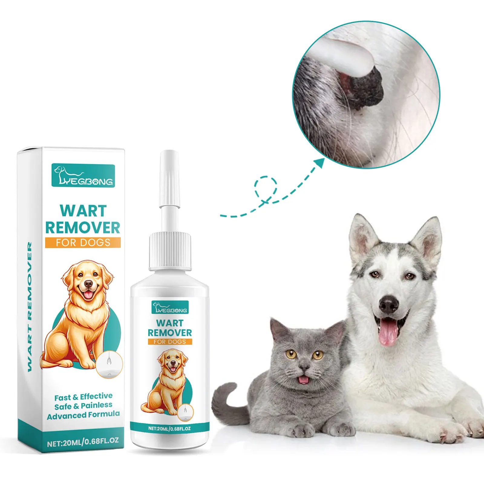 Pet Wart Removal Liquid Eliminate Corns Papilloma Remove Flesh Warts Painless Moles Cleaning Skin Tags Dog Skin Repair Liquid