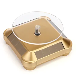 Rotating Mini Solar Display Stand for Jewelry and Accessories (Golden)