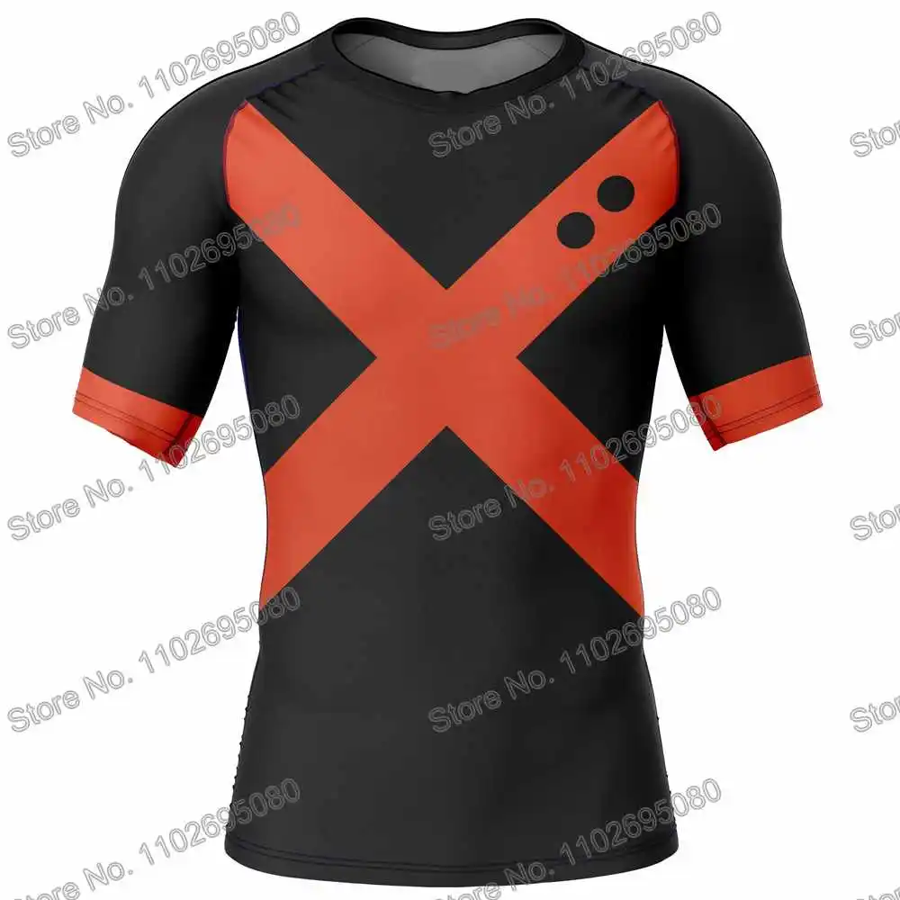 My Hero Academia Surf Clothing BJJ MMA Men Anime Rash Guard Diving T-Shirt Tight Swimwear Summer Beach Floatsuit Women GYM Tops