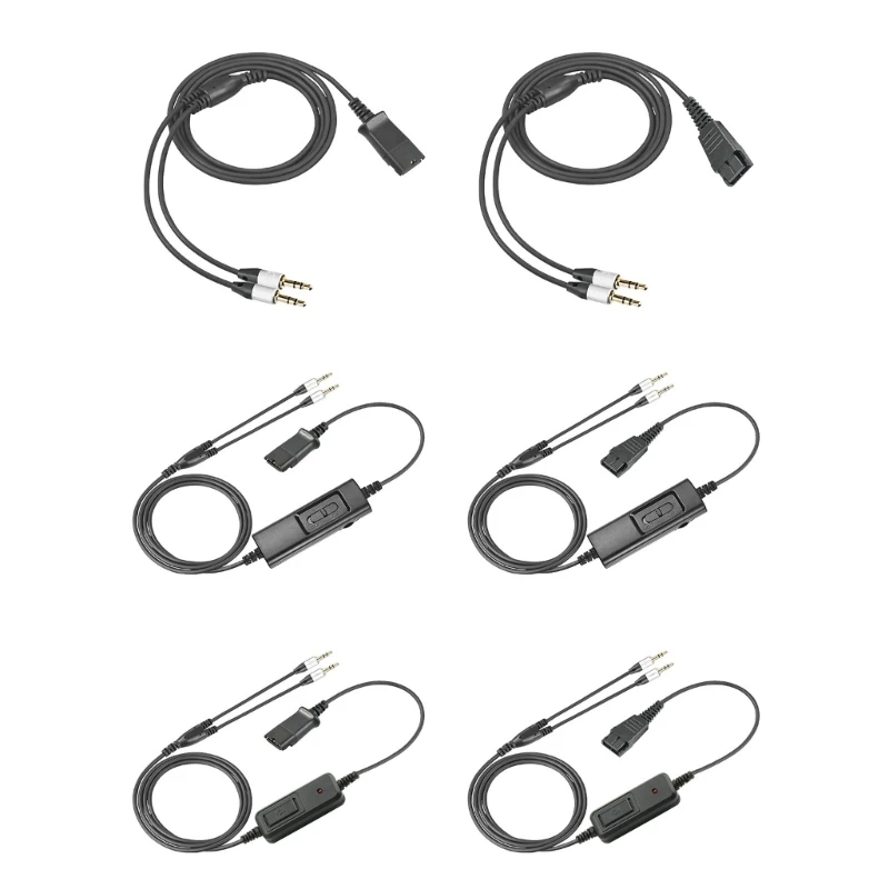 

Call Center Headset Quick Disconnect QD Cable to Double 3.5mm Plug Adapter Suitable for Voice Calls&Chatting on PC Dropship