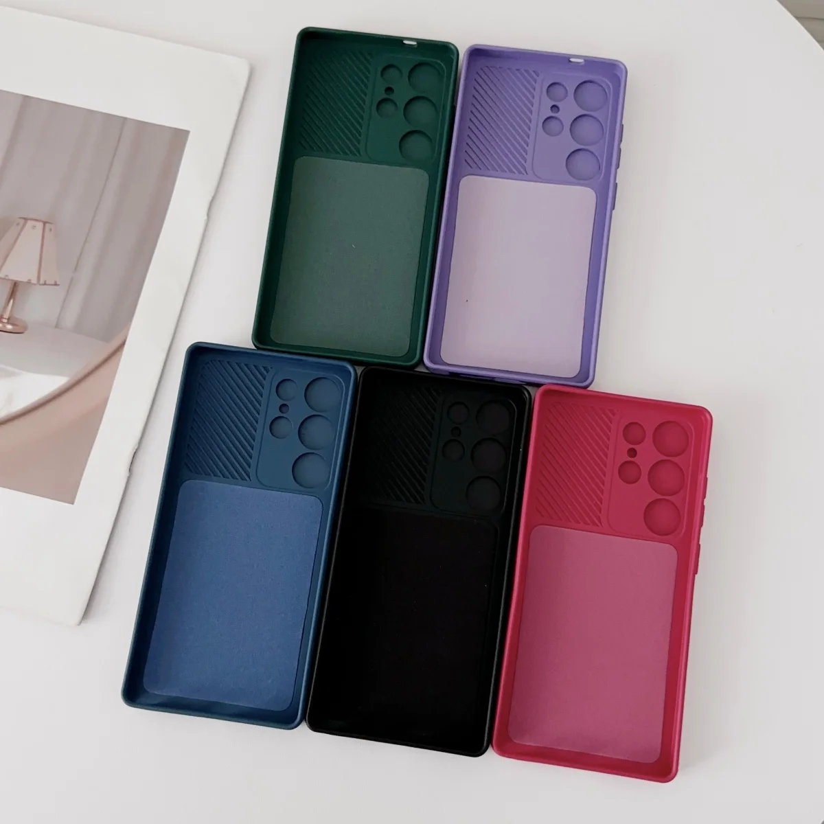 Luxury Slide Camera Soft Silicone Phone Case Cover