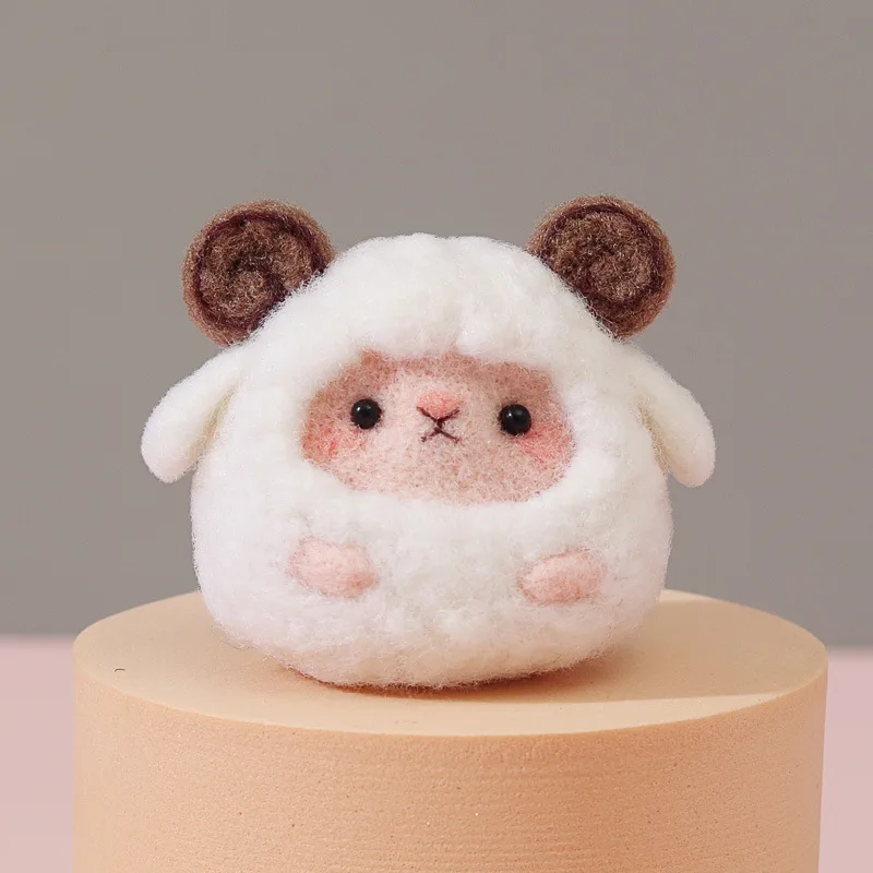 Sheep Wool Felt DIY Handmade Material Package Cartoon Handmade Festival Craft Funny Poke Poke Craft Felting Starter Kits Gift