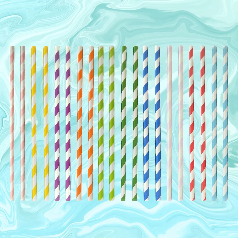 250 Pcs Commemorative Earrings Decorative Drinking Straw Decorate Straight Straws