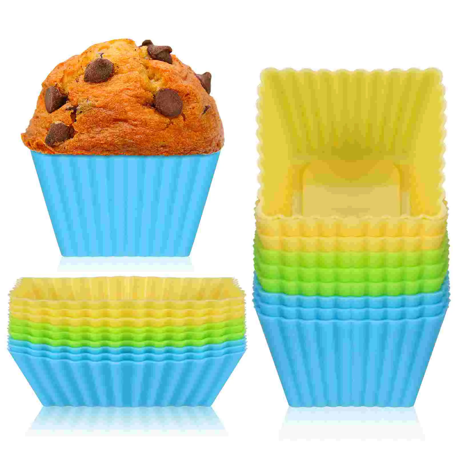

18pcs Cupcake Baking Cups Silicone Cupcake Molds Muffin Liners Kitchen Baking Tools