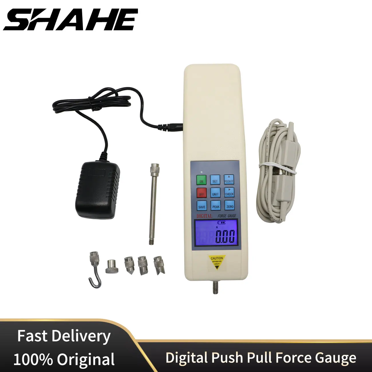 SHAHE Portable Dynamometer digital push pull force gauge with RS232 force measuring instrument 100 N 200 N 300 N 500 N force gauge