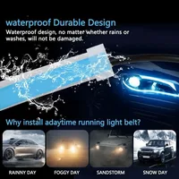 Daytime Running Lights Car LED DRL Lamp Strip DRL Decorative  Light Auto Headlight Turn Signal Light RGB With Remote App Control 4