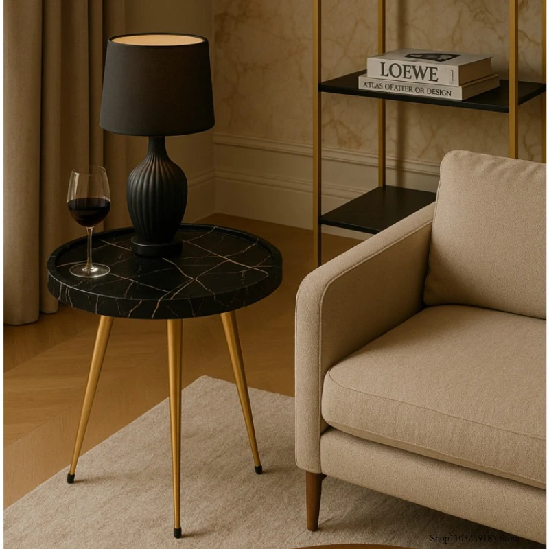 طاولة صينية سوداء مستديرة