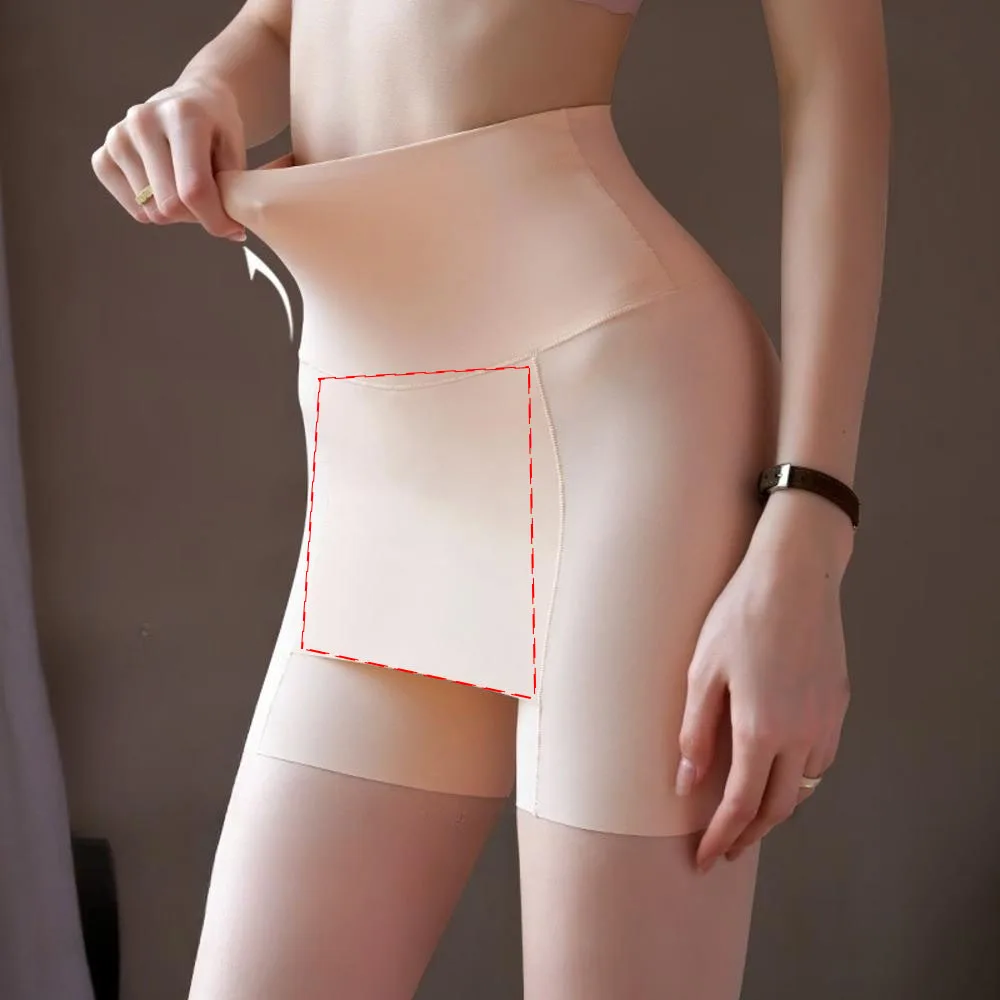 Safety Shorts High Waist Shorts Safety Pants Summer Ice Silk Pants High Waist Women Tummy Control Seamless Shorts Double Layer Under The Skirt Women Shapewear