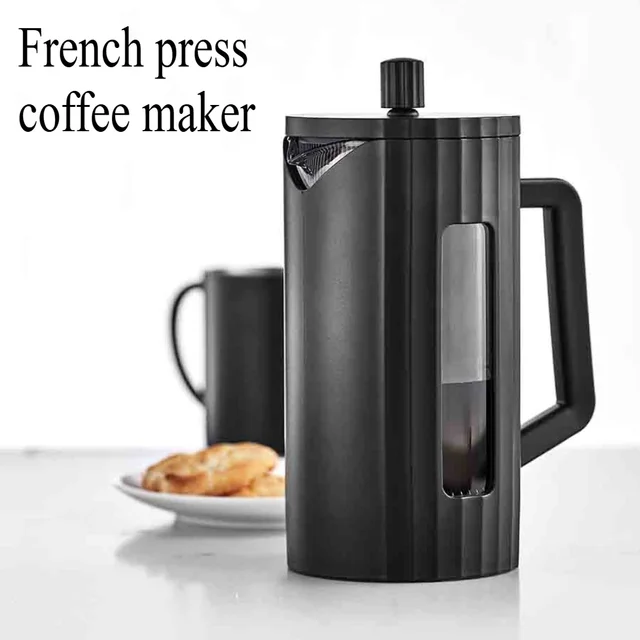 French Press Coffee Maker with 3Level Filter Glass and BPA-Free Plastic Coffee Press Lightweight Travel Camping Coffee Maker Pot