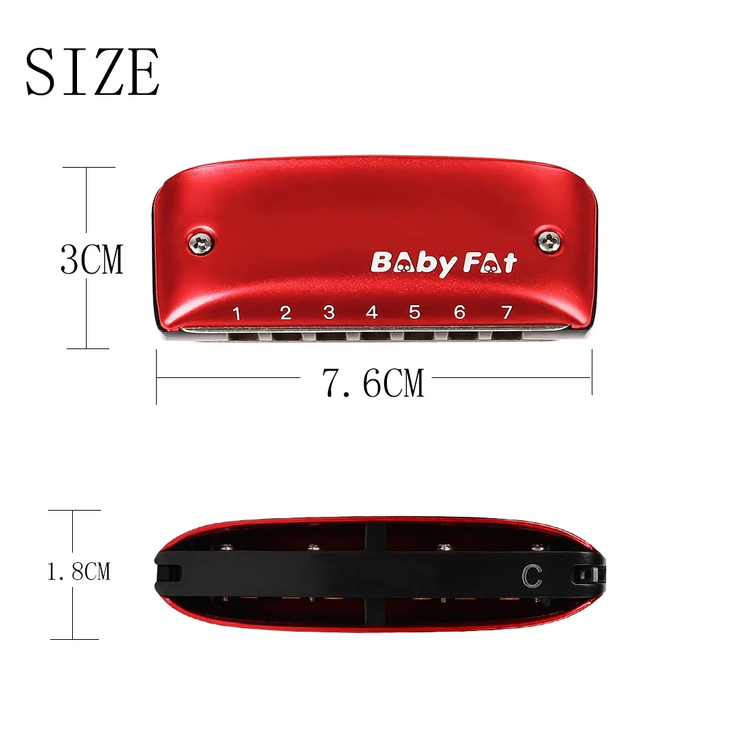 7-hole Blues Harmonica A/B/C/D/G/F Ke Beginner Students Kids Gift Harp Musical Instruments for Baby Fat