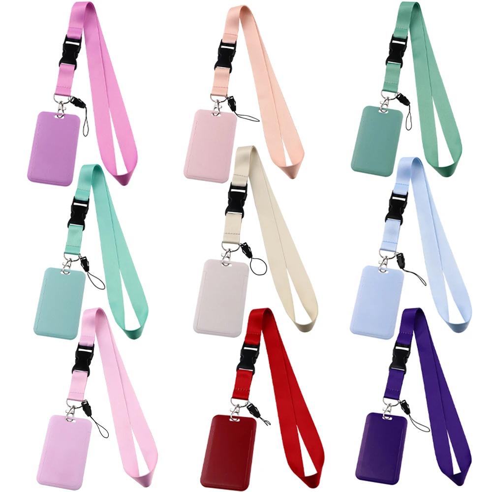 

Solid Color Lanyard For Key ID Card Cover Badge Holder Business Phone Charm Key Lanyard Neck Straps Keychain Fashion Accessories