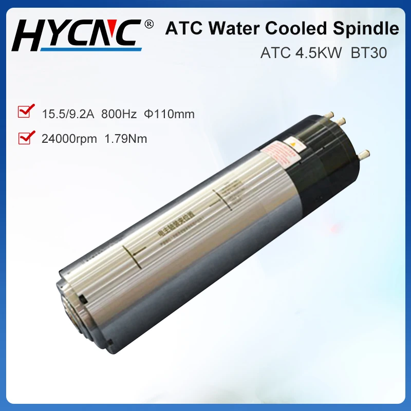 

ATC Water-cooled Spindle Motor 4.5KW Automatic Tool Change 24000rpm BT30 220V 380V For CNC Engraving Machine Metal Cutting