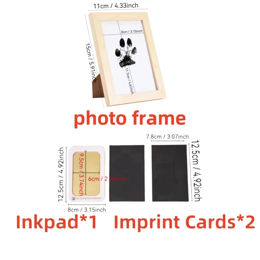 Pet footprints, cat hand and foot prints, commemorative dog claw prints, commemorative photo frames, cat claw clay gifts