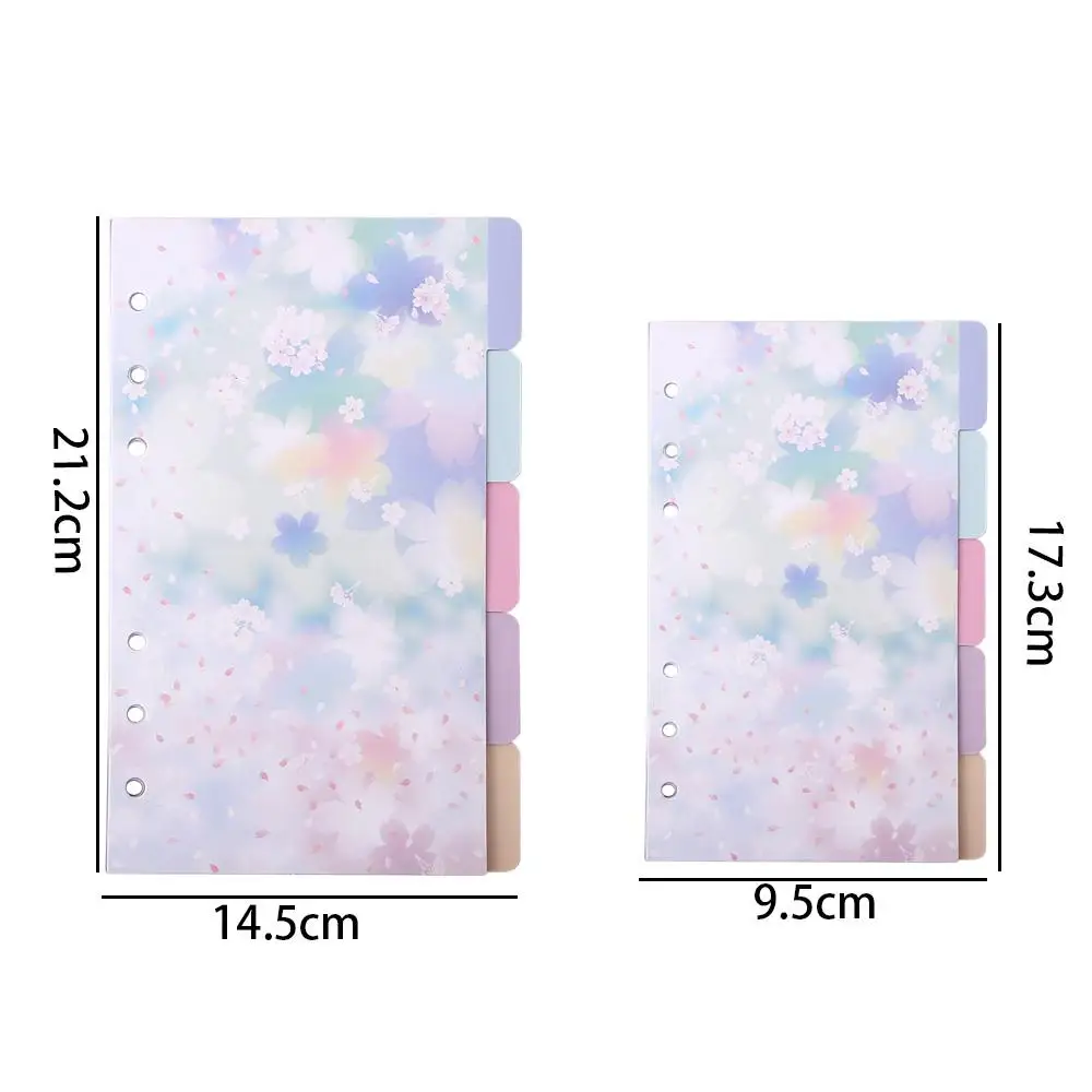 Raccoglitori a Fogli Mobili A5 A6, Separatori per Quaderni, Divisori per Raccoglitori, Pagine Indice Stile Fiori di Ciliegio - immagine 6
