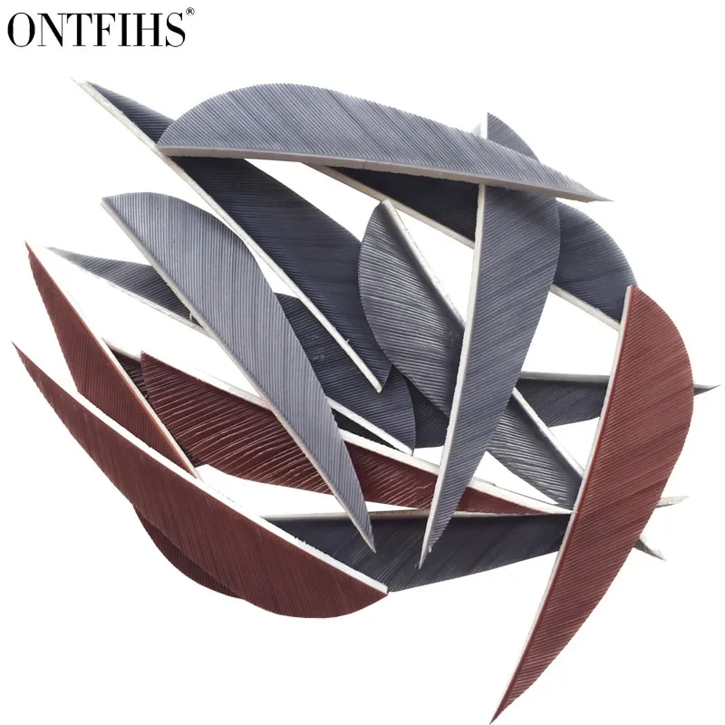 50PCS  2.5 Inch Archery Fletches Water Drop Arrow Feather Parabolic Fletching Arrow Feathers for Hunting 3