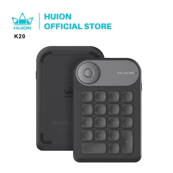 Huion K20 Keydial mini Keyboard for Drawing Tablet, PC and Phone,18 Keys Keyboard + Dial Controller,Upgraded version 1