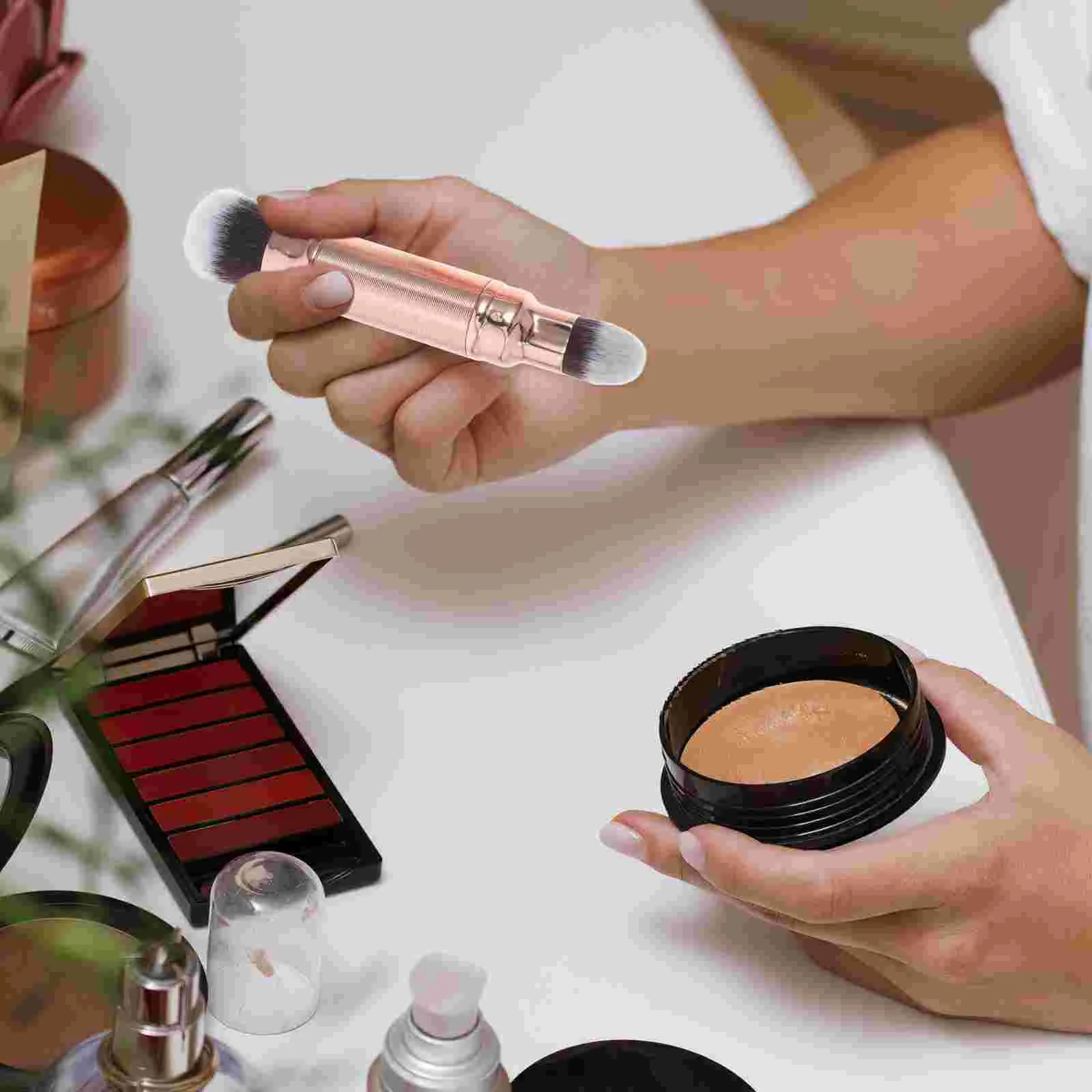 Double-ended Makeup Brush Sponge Travel Face Retractable Loose Powder Brushes Foundation Blush 4