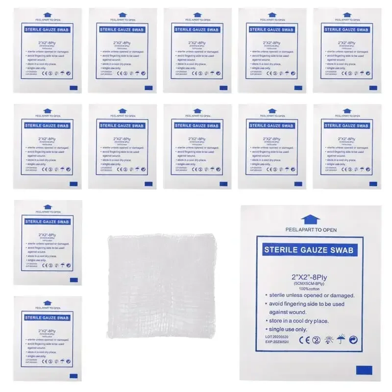 Gauze Pads Wound Dressing Care Swabs Cotton Supplies Bulk Products Rolls Wounds Sterile 5X5 Disposable Wrap Stretch Free Latex - AliExpress S24928aad3ba34c11a1b93ba70b5710c0M