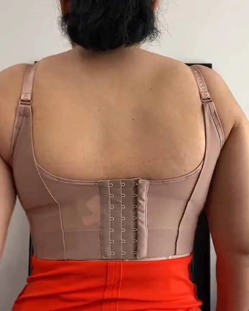 Women Shaping Underwear Shaper Bra Adjustable Back Closure Chests Gathering Effect