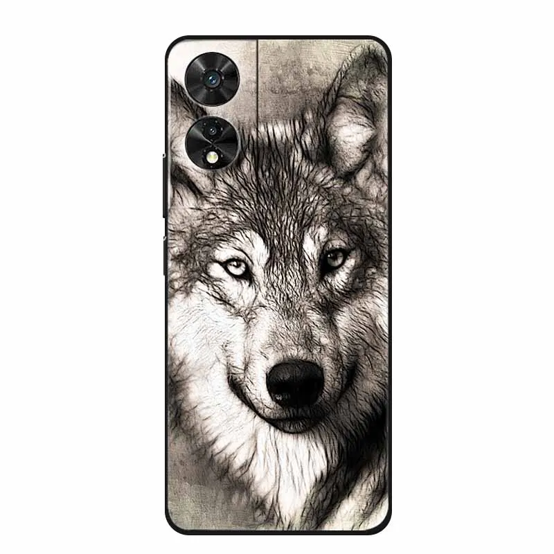 Wolf Lion Silicone Fashion Space TPU Phone Case with Enhanced Protection and Unique Print Design.