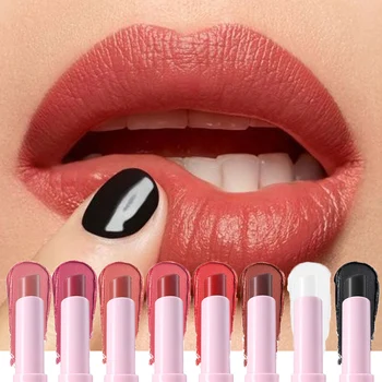 8 Colors Sexy Black Lipstick Waterproof Long Lasting Color Rendering Non-stick Velvet Lipstick Pencil Woman Makeup Cosmetics 1