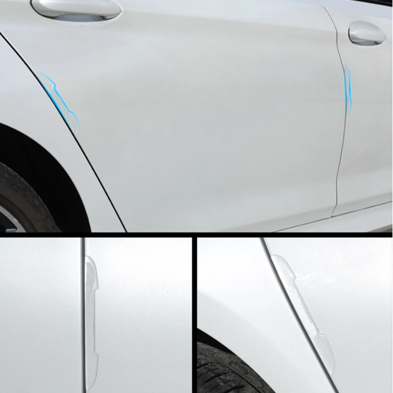 4-Piece Transparent Car Door Edge Protection Strips - Invisible Anti-Collision Stickers