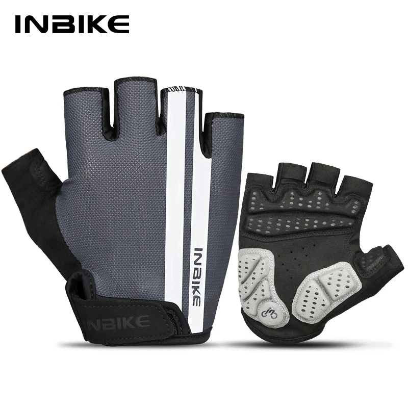 INBIKE Half Finger Bicycle Gloves Men Shockproof Breathable MTB Cycling Sport Gloves For Men Women Bike Biking Glove Accessories