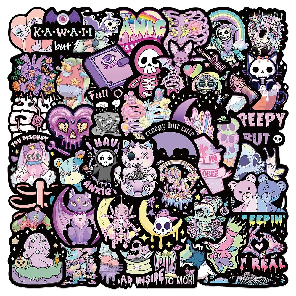 

10/30/56 PCS Horror Gothic Skull Imp Cartoon DIY Sticker for Suitcase Fridge Phone Laptop Guitar Car Graffiti Stickers Decals