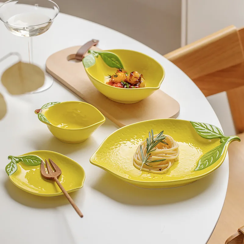 Whimsical Lemon Ceramic Bowl - Fun Kitchen Accessory for Salads, Soups, Snacks, and More