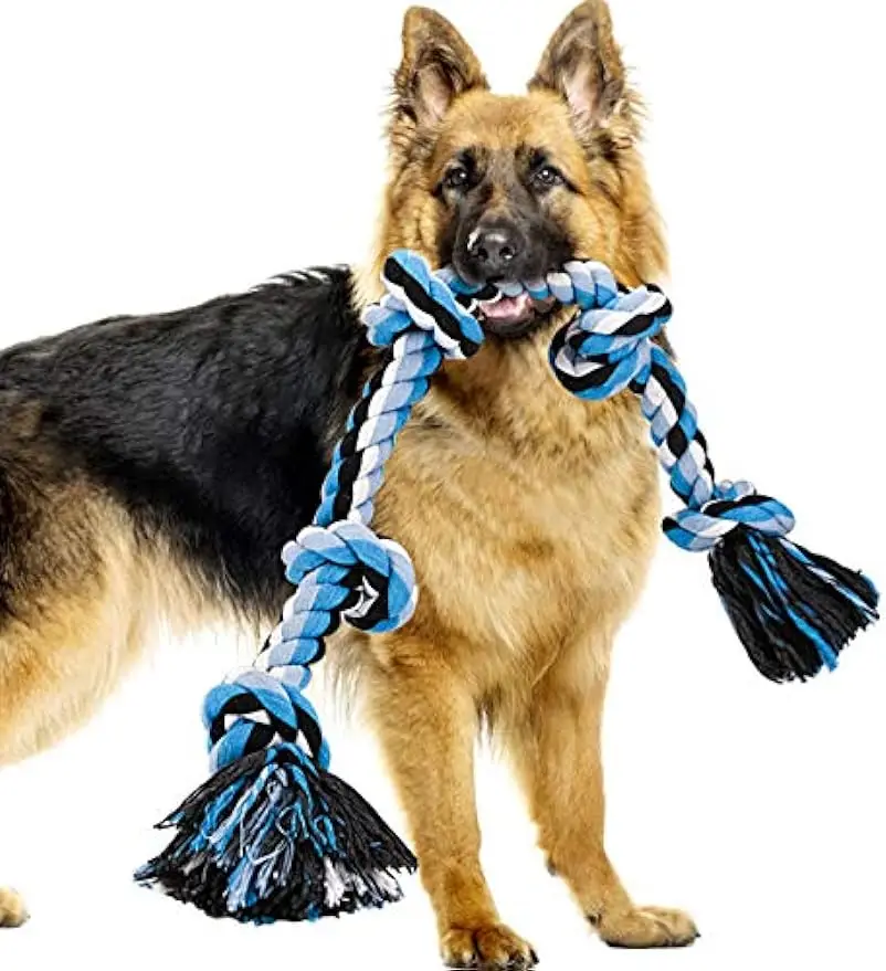 Brinquedos interativos para mastigar corda gigante para cães, Brinquedos seguros para cachorros, Limpeza de dentes, Jogar jogo, Cães médios e grandes, Gigante