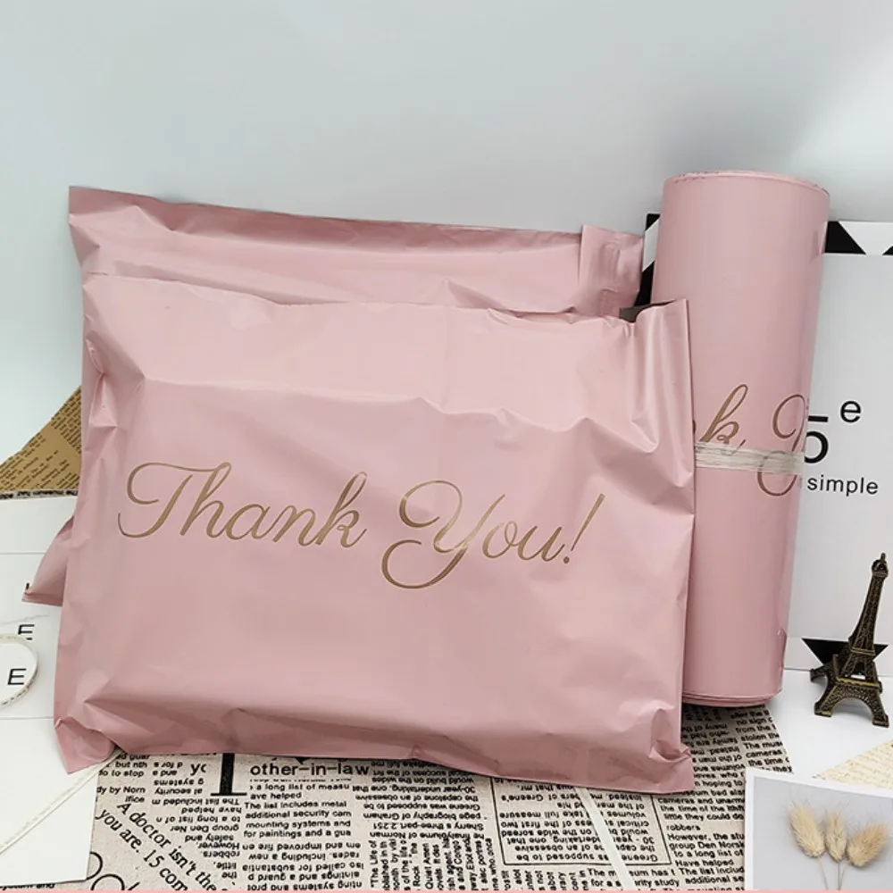 100pcs Pink Thank You Mailing Envelopes Self Seal