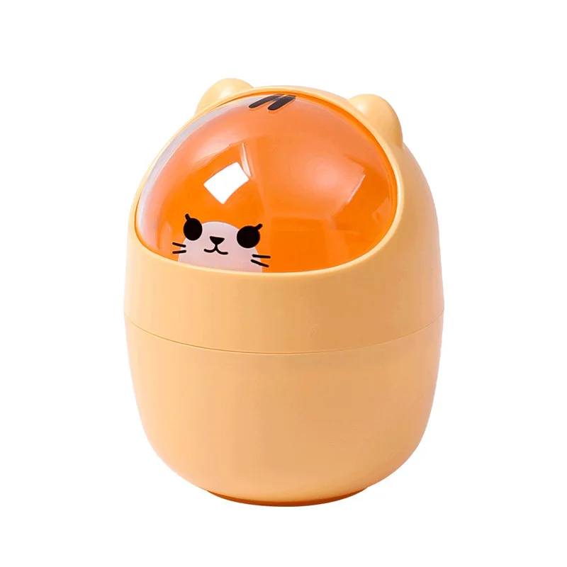 Desktop trash can Trash can Cute Cartoon Cat Desktop Waste Bin for Home & Office Mini Garbage Cans with Lid